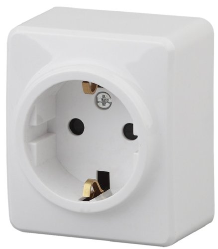 Розетка с заземлением накладная Эра Эксперт 1-м. белый фото Розетка с заземлением накладная Эра Эксперт 1-м. белый картинка